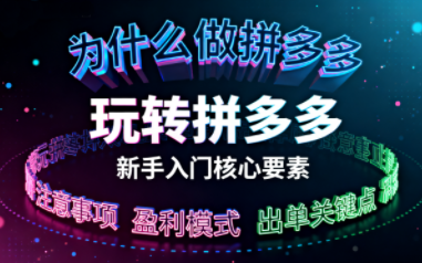 新手小白如何做拼多多
